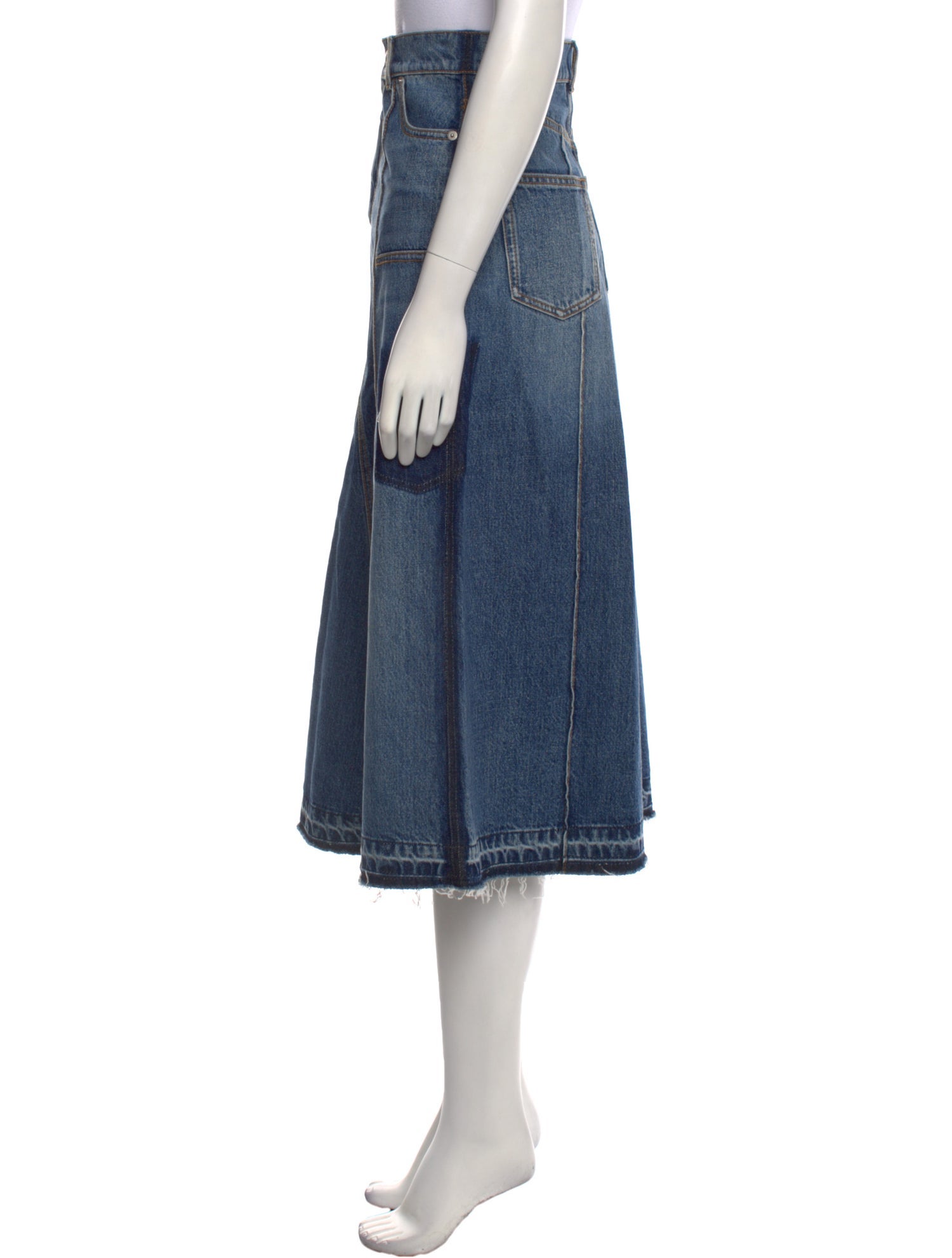 Alexander McQueen Raw-Edge Trim Midi Length Skirt