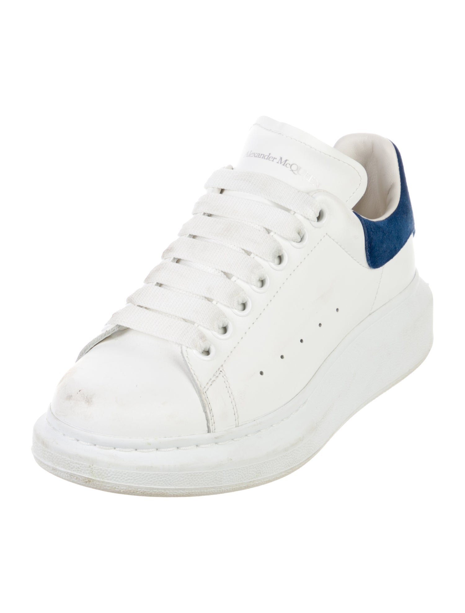 Alexander McQueen Leather Colorblock Pattern Sneakers