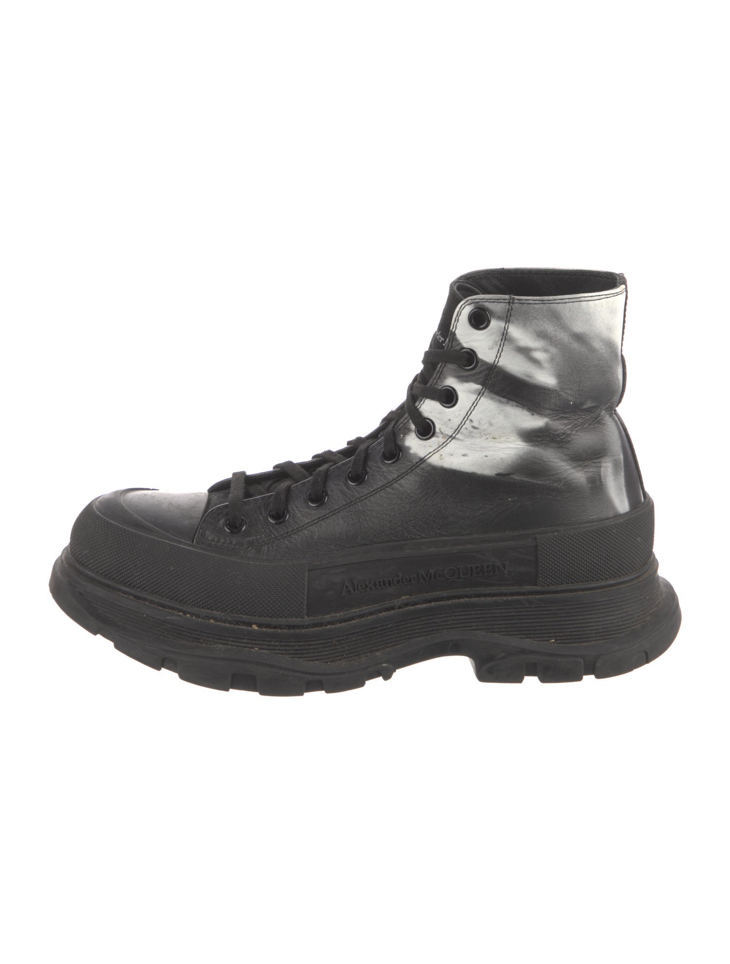 Alexander McQueen Leather Lace-Up Boots