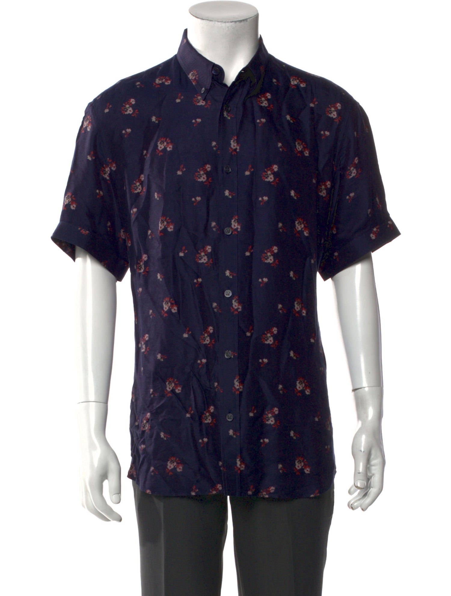 Alexander McQueen Floral Print Short Sleeve Shirt