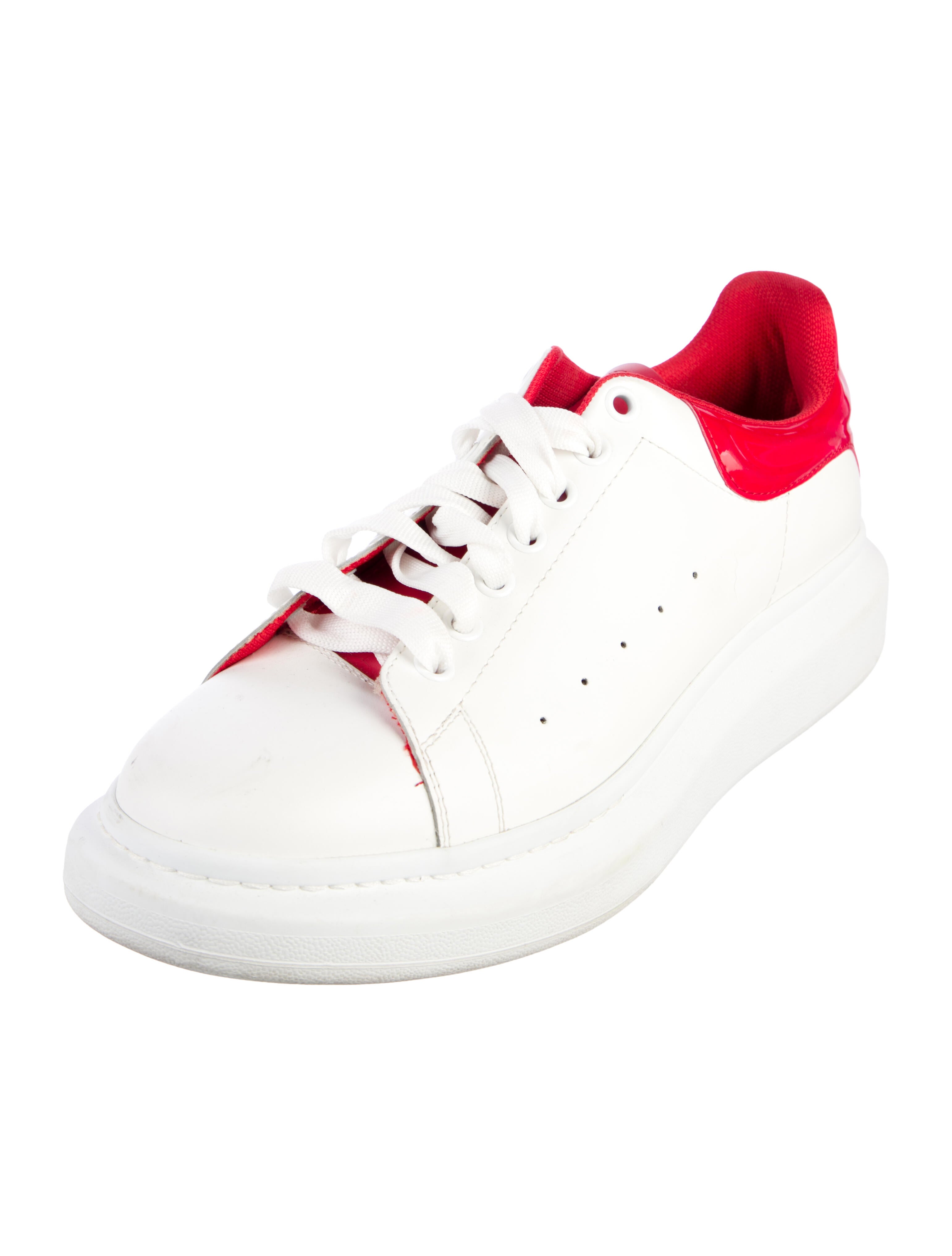 Alexander McQueen Leather Colorblock Pattern Chunky Sneakers