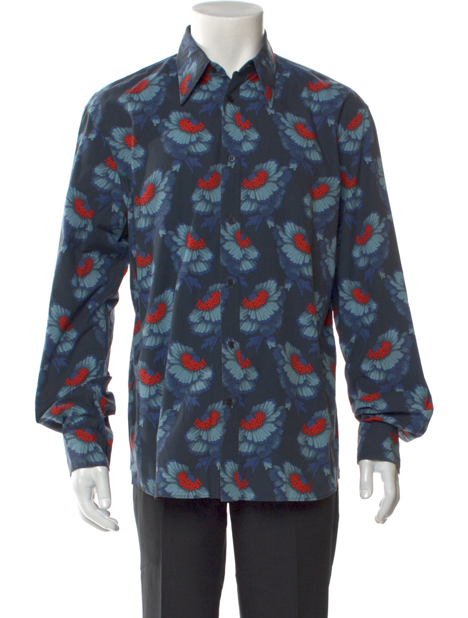 Alexander McQueen Floral Print Long Sleeve Shirt