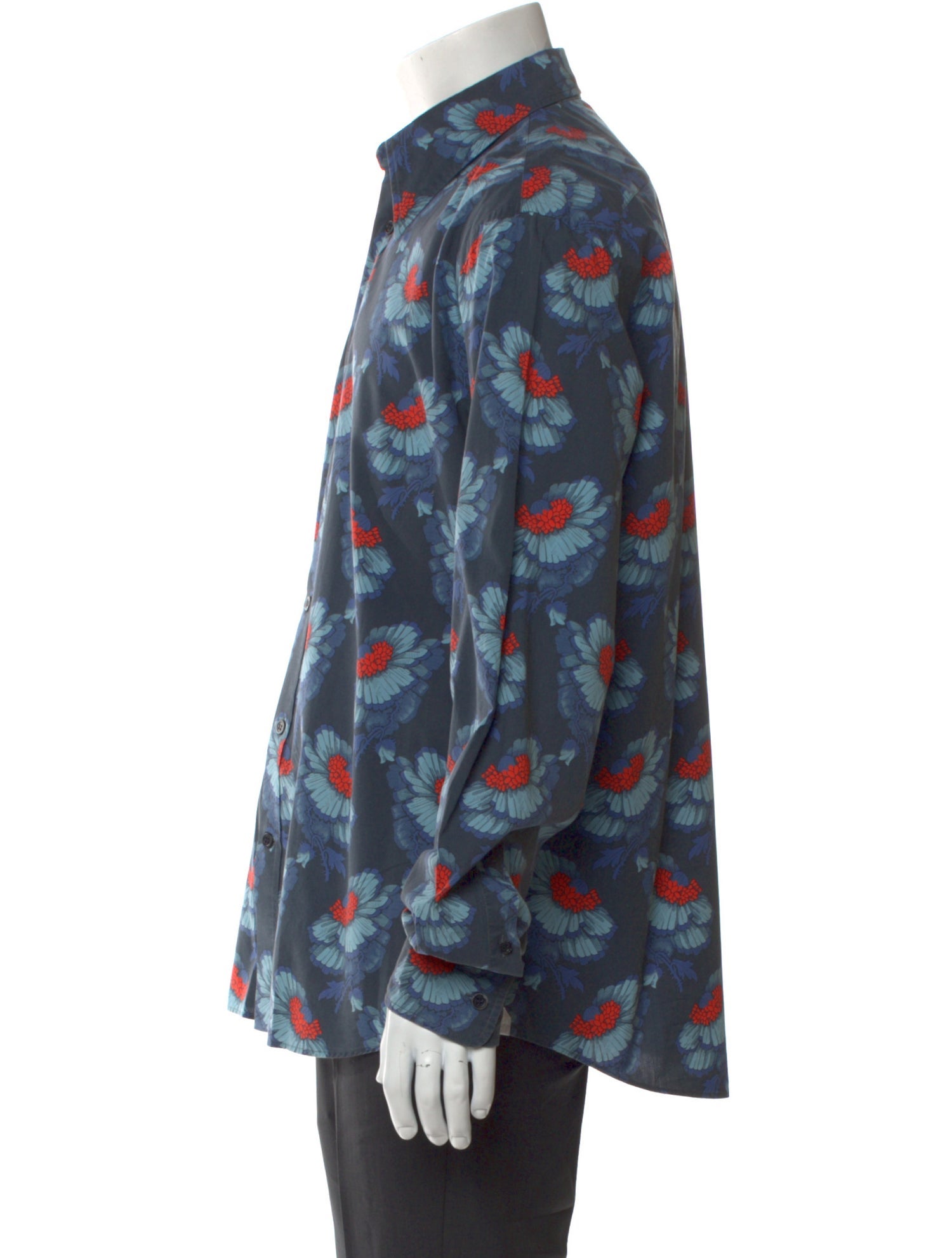 Alexander McQueen Floral Print Long Sleeve Shirt