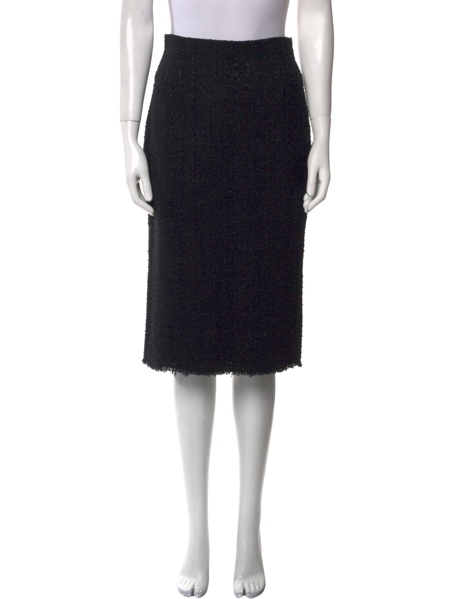 Alexander McQueen Raw-Edge Trim Knee-Length Skirt