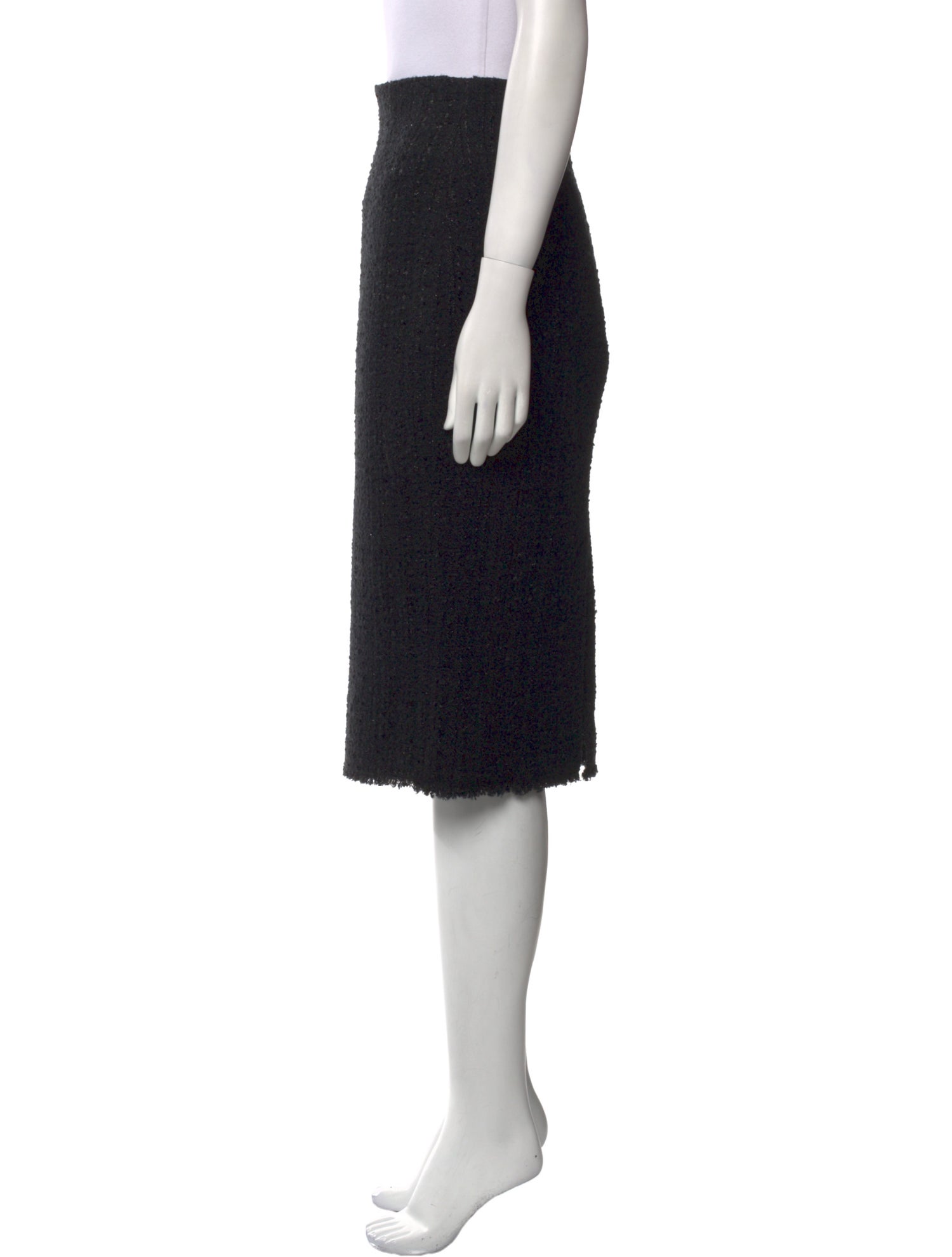 Alexander McQueen Raw-Edge Trim Knee-Length Skirt