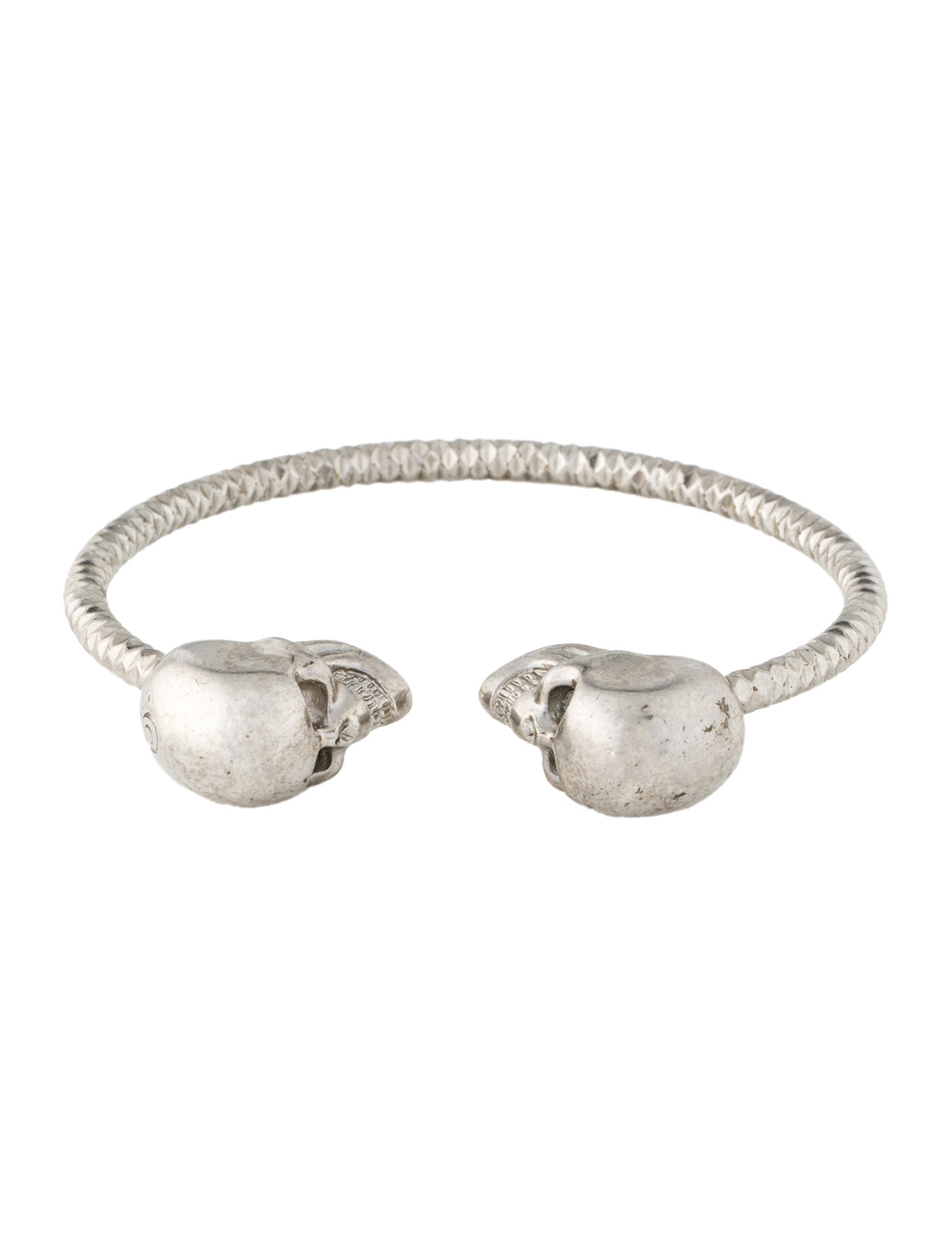 ALEXANDER McQUEENブレスレット THIN TWIN SKULL Buy Alexander McQueen Thin Twin Skull Bracelet 'Light Gold