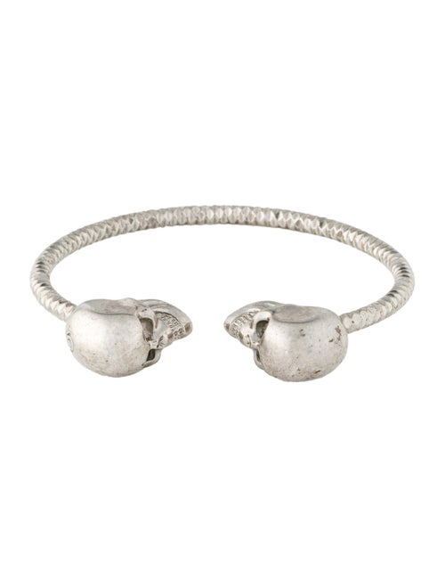 Alexander McQueen Crystal Double Skull Cuff Bracelet