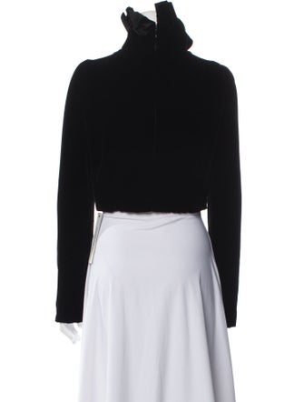 Alexander McQueen Wool Turtleneck Crop Top