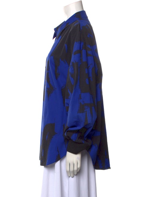 Alexander McQueen Printed Long Sleeve Button-Up Top