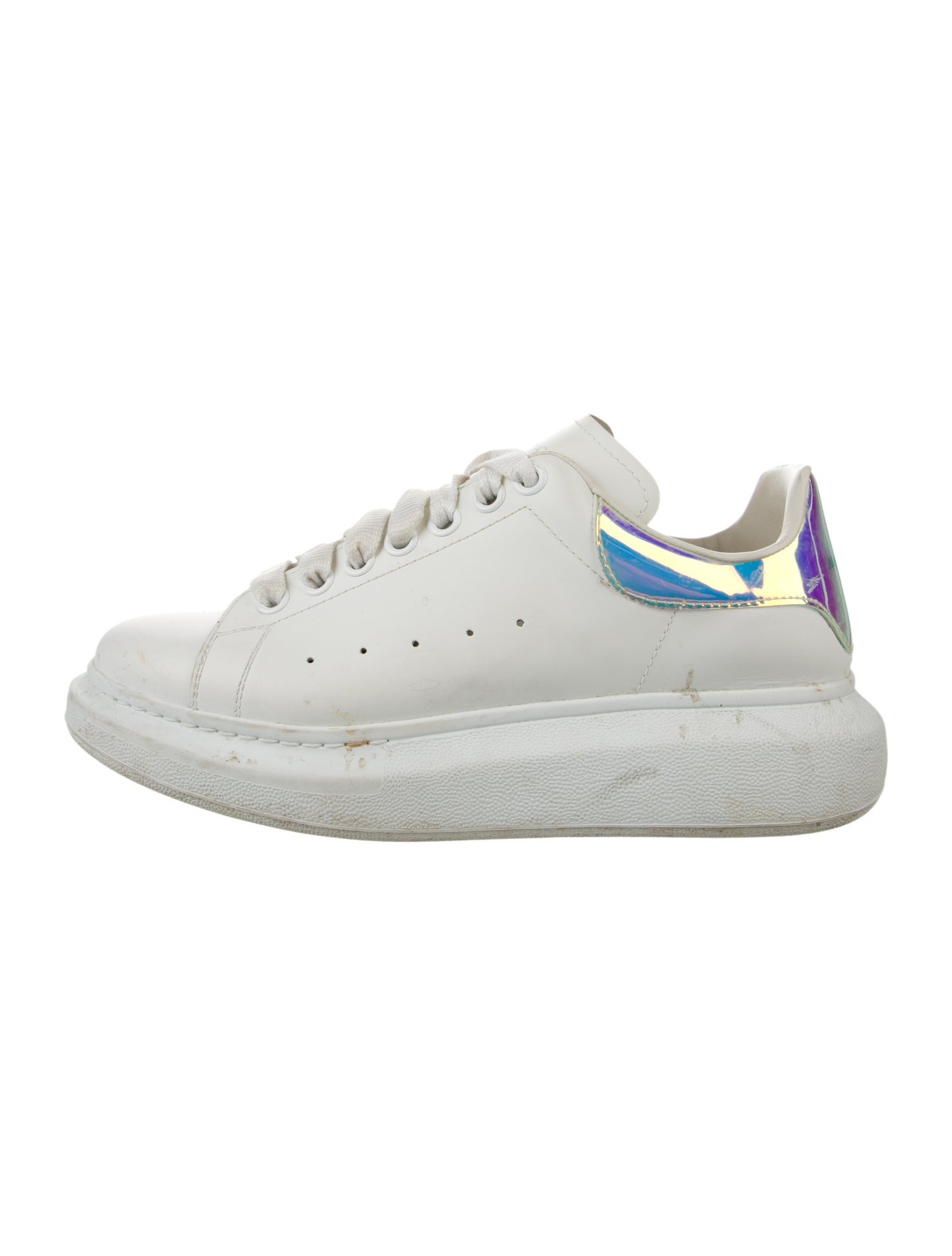 Alexander McQueen Leather Colorblock Pattern Sneakers