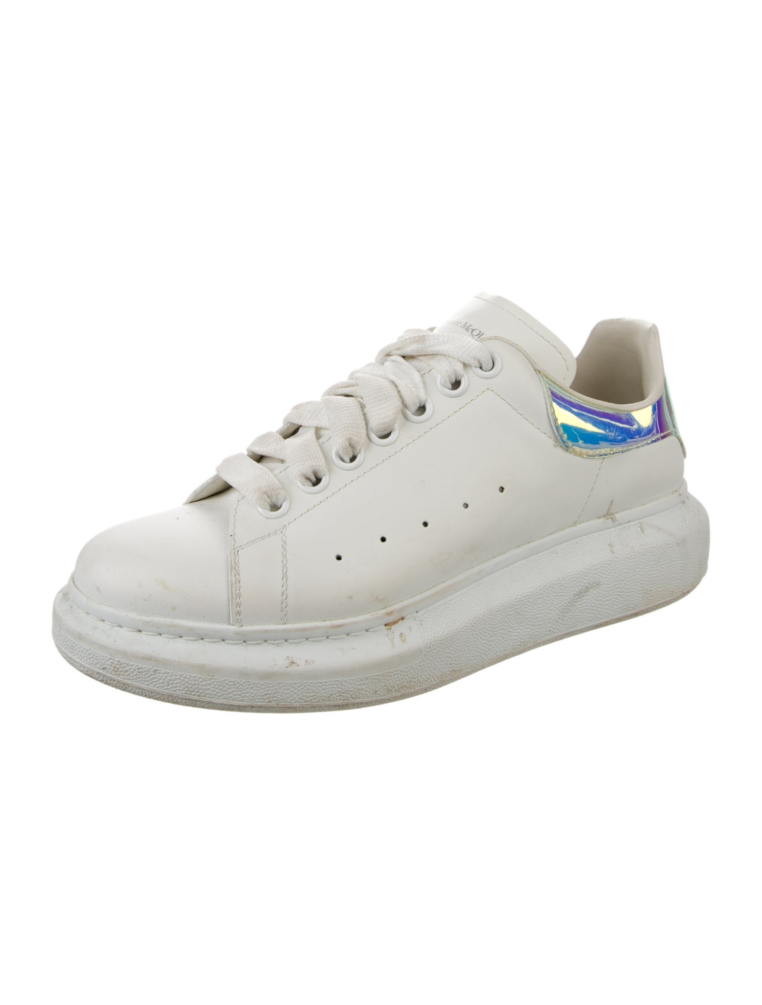 Alexander McQueen Leather Colorblock Pattern Sneakers