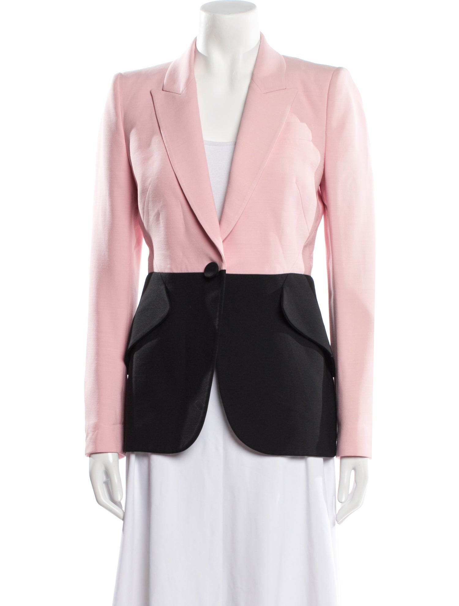 Alexander McQueen Wool Colorblock Pattern Blazer
