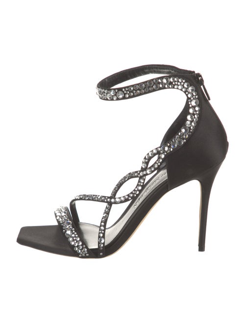 Alexander McQueen Satin Crystal Embellishments Sandals
