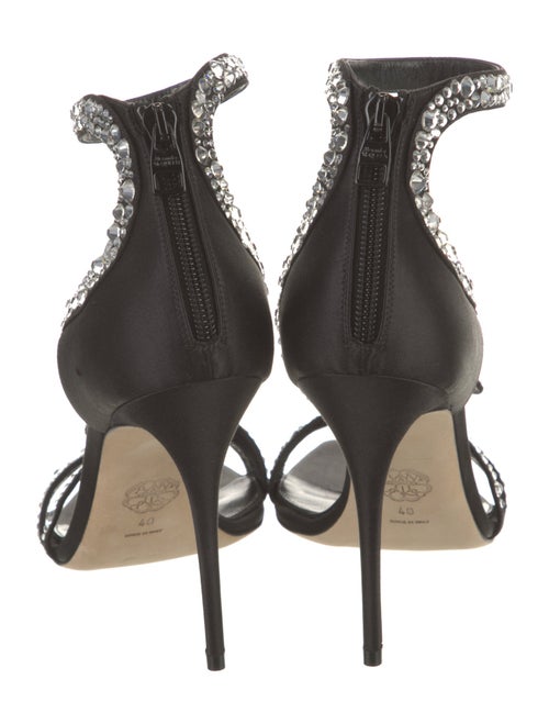 Alexander McQueen Satin Crystal Embellishments Sandals