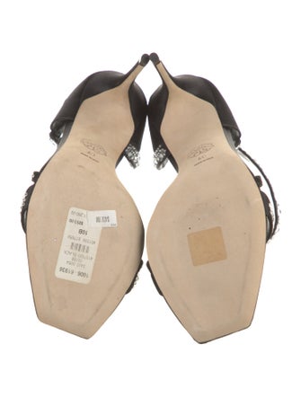 Alexander McQueen Satin Crystal Embellishments Sandals