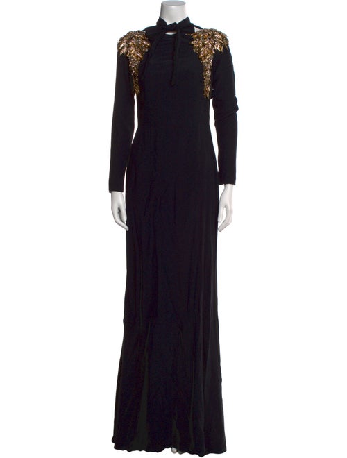 Alexander McQueen Mock Neck Long Dress