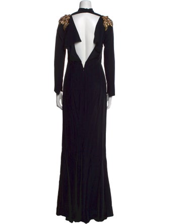 Alexander McQueen Mock Neck Long Dress
