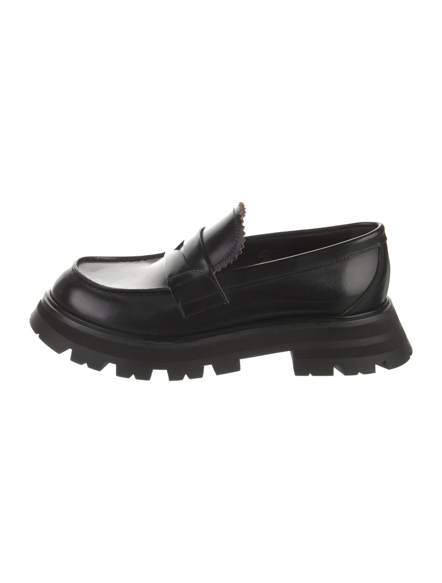 Alexander McQueen Leather Scalloped Accent Loafers