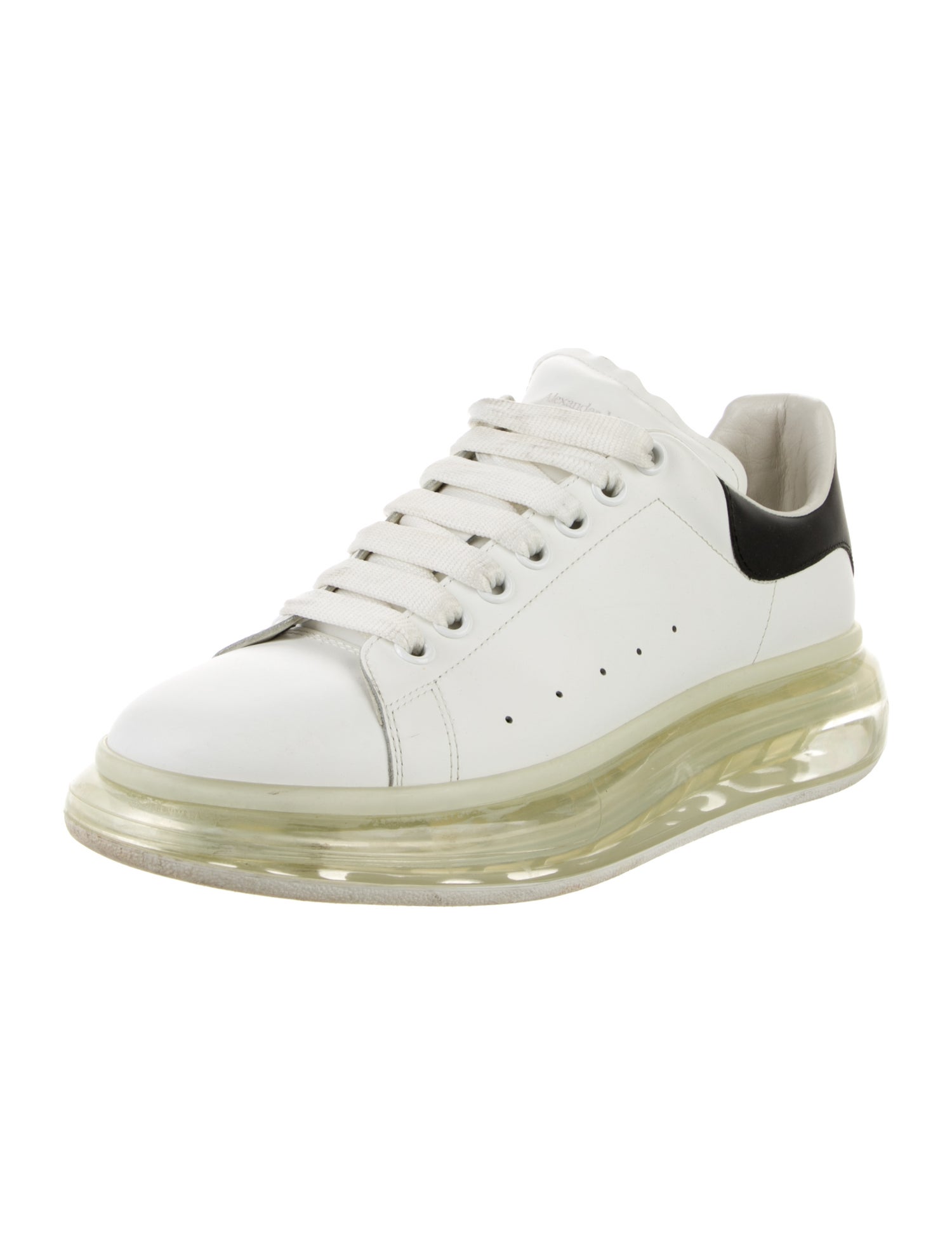 Alexander McQueen Leather Colorblock Pattern Sneakers