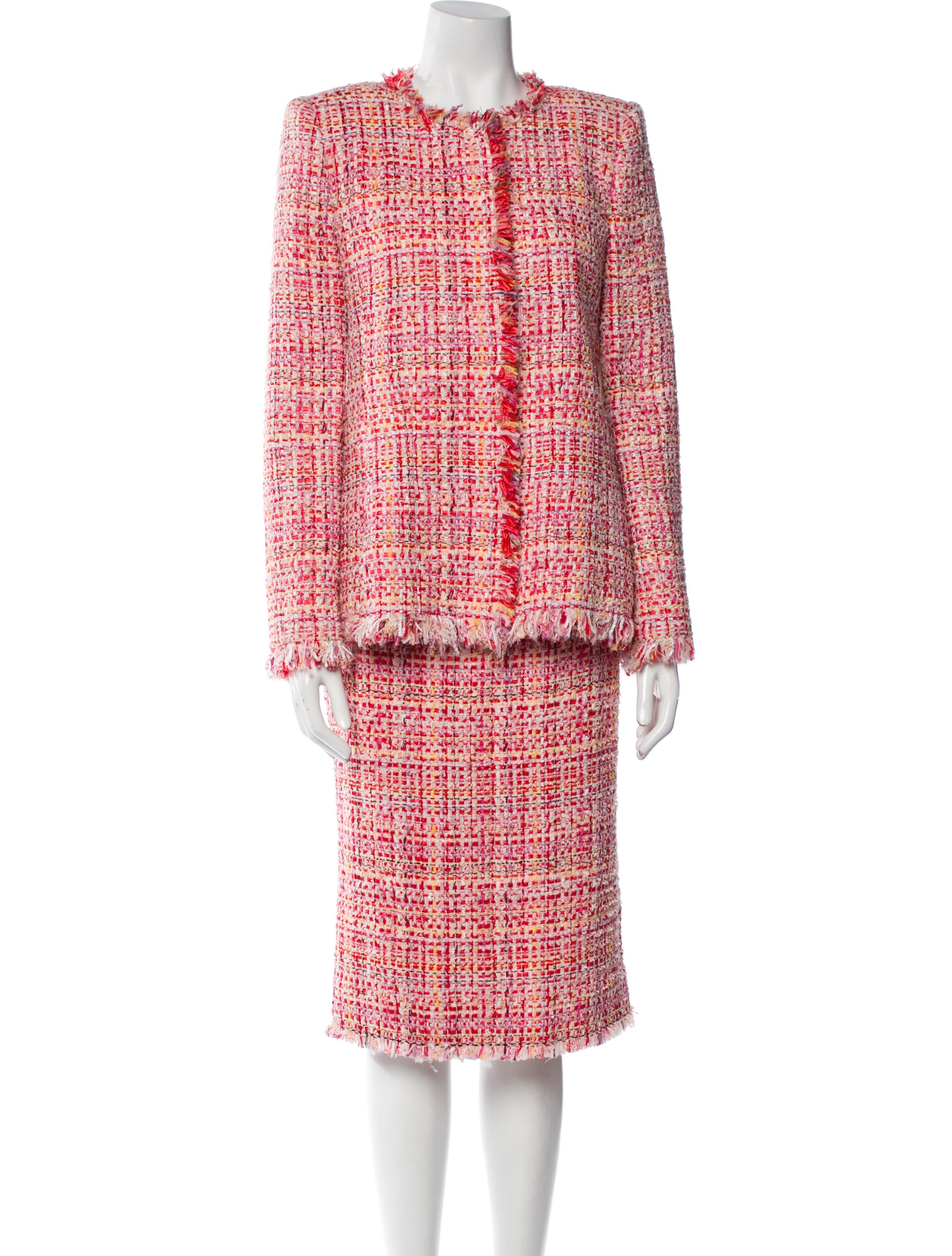 Alexander McQueen 2017 Tweed Pattern Skirt Suit