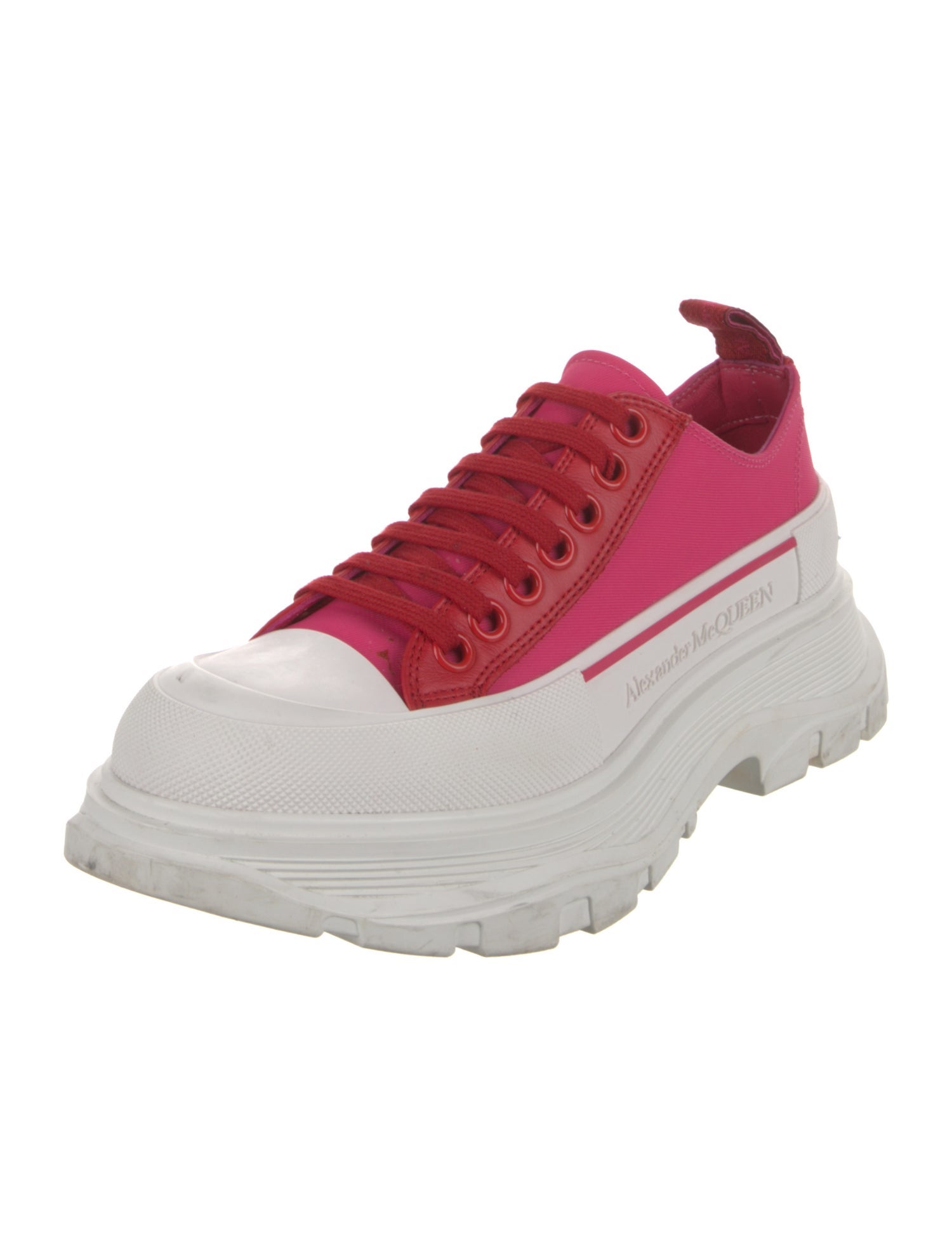 Alexander McQueen Canvas Colorblock Pattern Chunky Sneakers