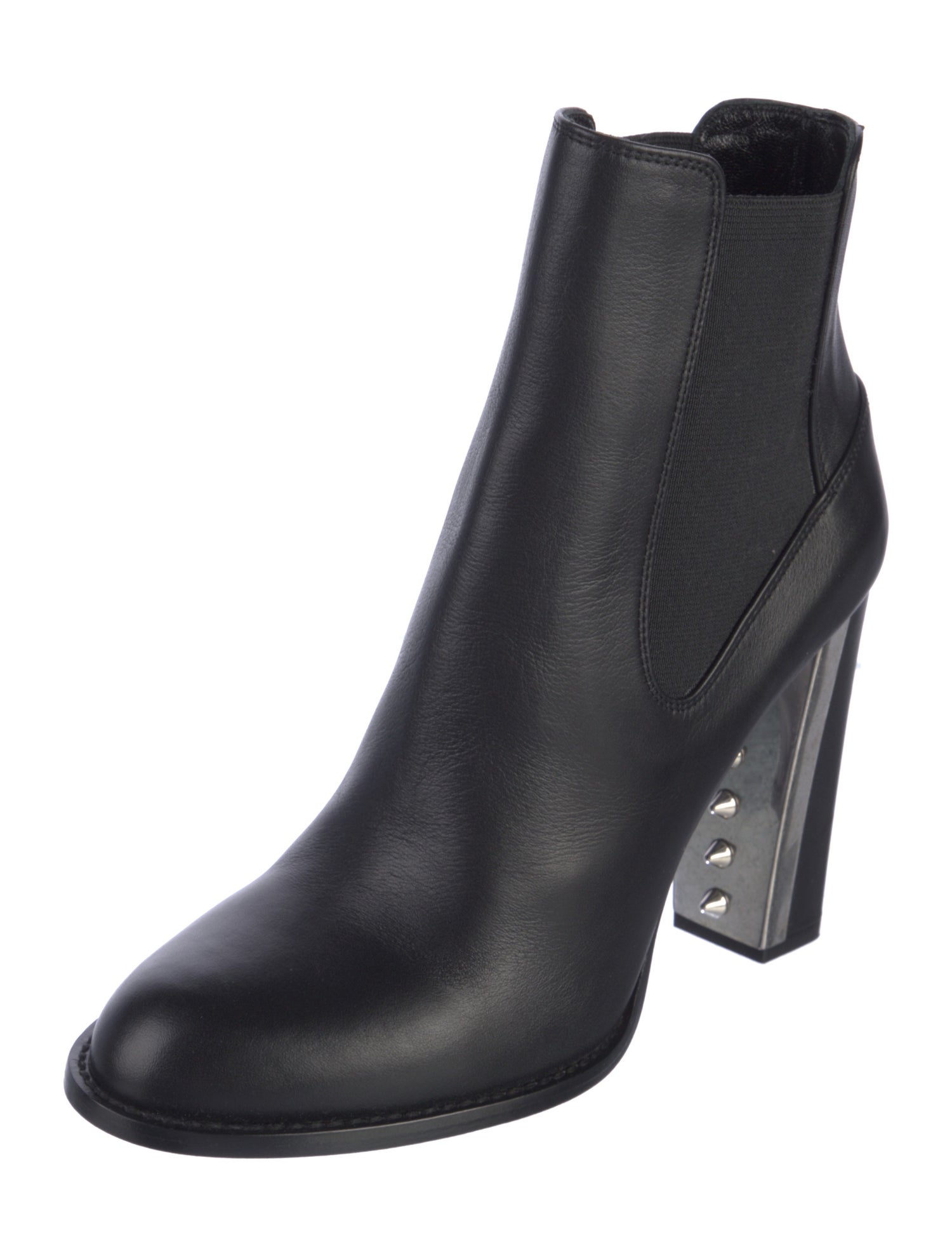 Alexander McQueen Leather Studded Accents Chelsea Boots