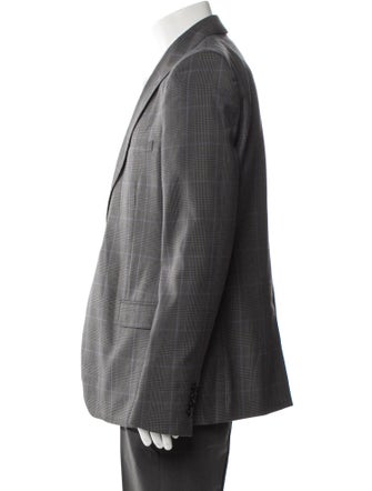Alexander McQueen Silk Plaid Print Blazer