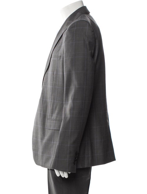 Alexander McQueen Silk Plaid Print Blazer