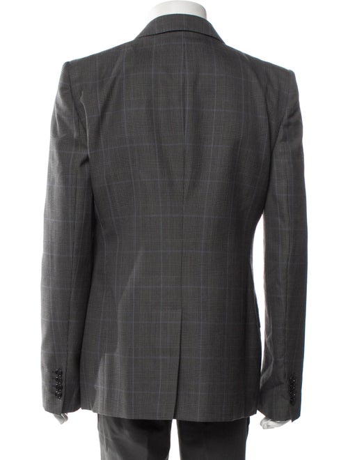 Alexander McQueen Silk Plaid Print Blazer