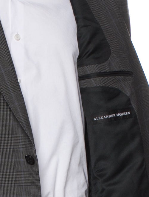 Alexander McQueen Silk Plaid Print Blazer