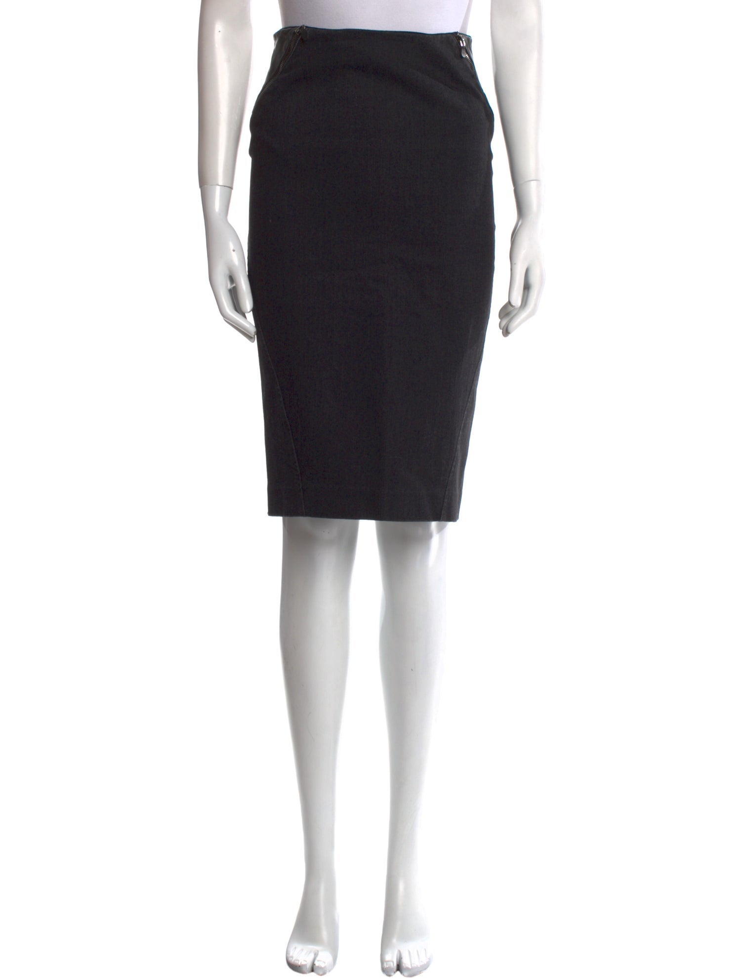 McQ Alexander McQueen Leather Trim Embellishment Knee-Length Skirt