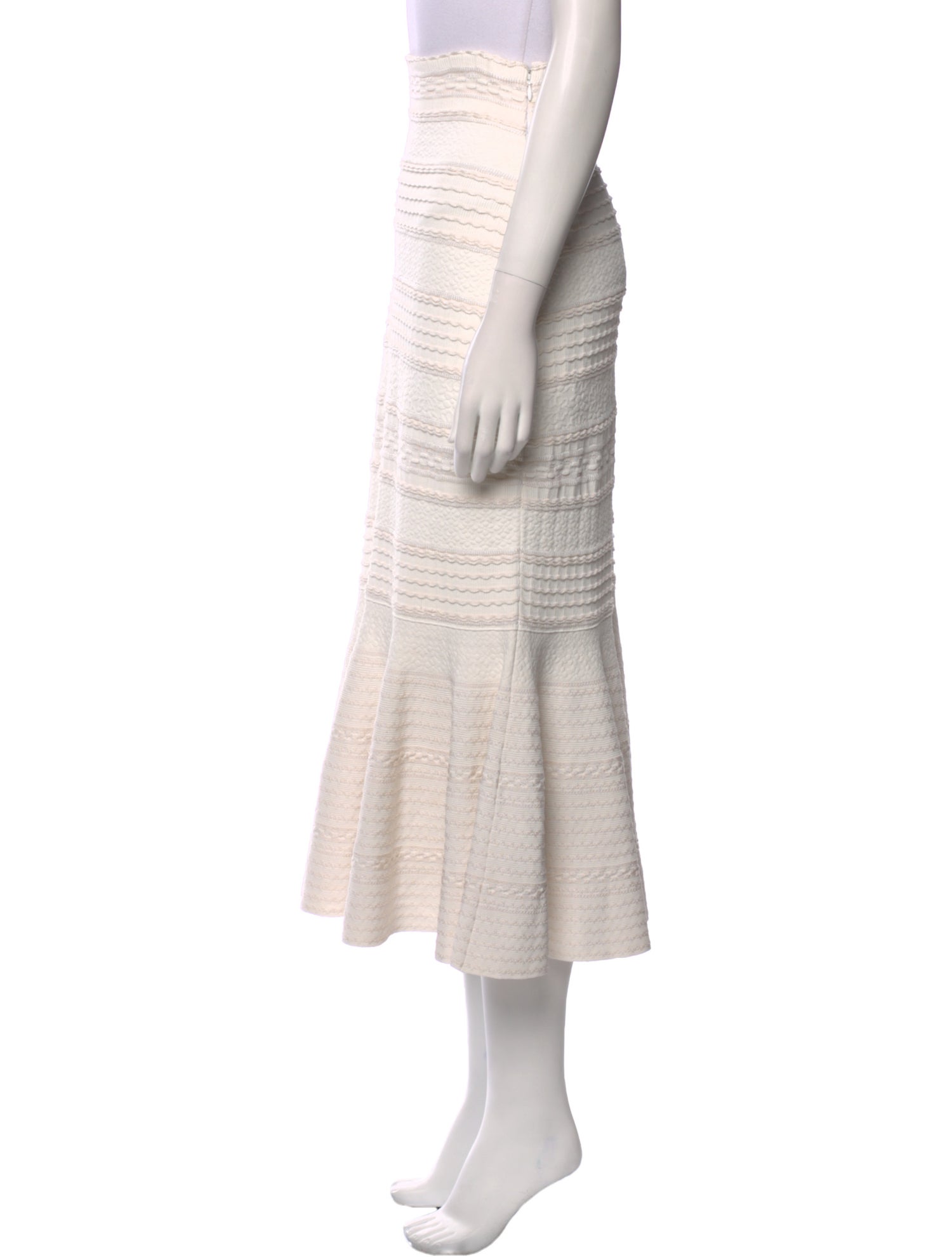 Alexander McQueen Striped Midi Length Skirt