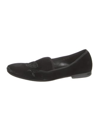 Alexander McQueen Skull Velvet Loafers