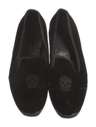 Alexander McQueen Skull Velvet Loafers