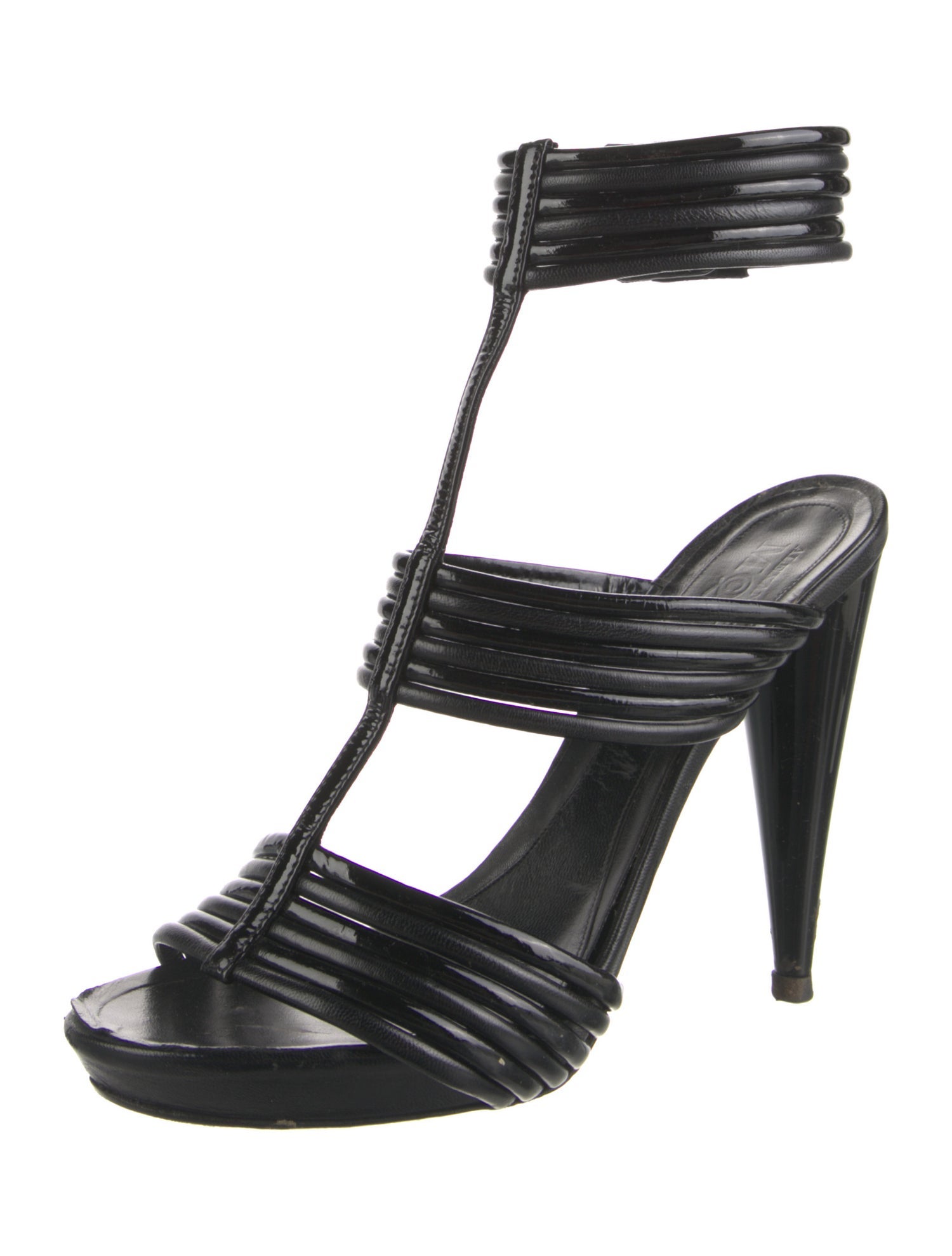Alexander McQueen Patent Leather Gladiator Sandals