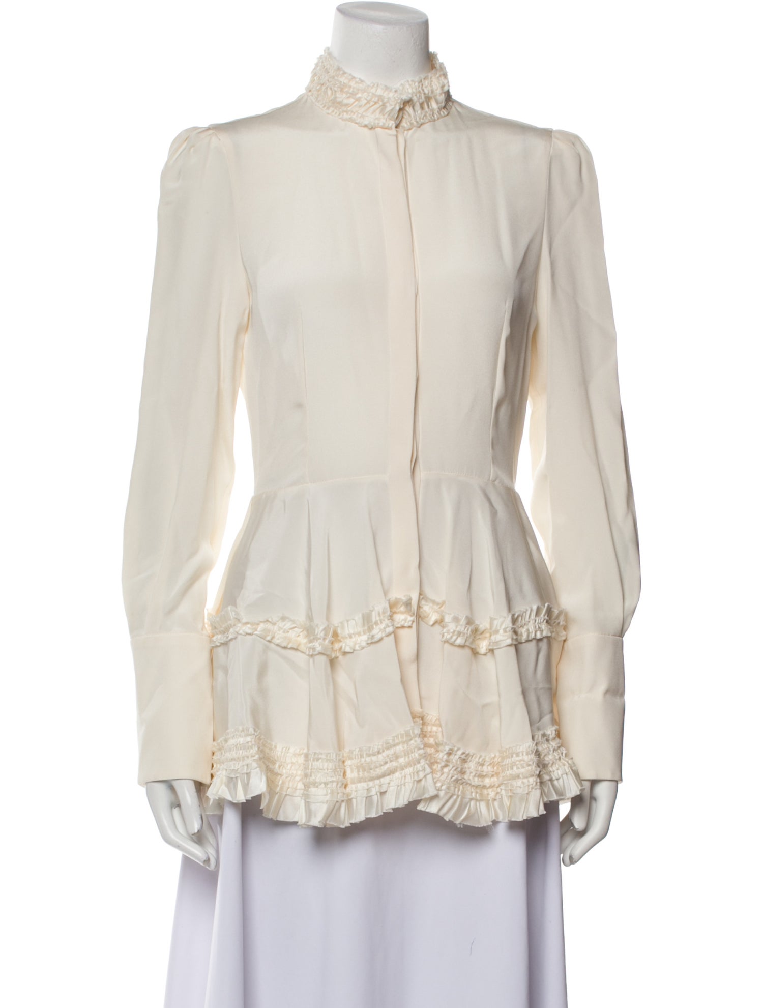 Alexander McQueen Silk Mock Neck Blouse w/ Tags
