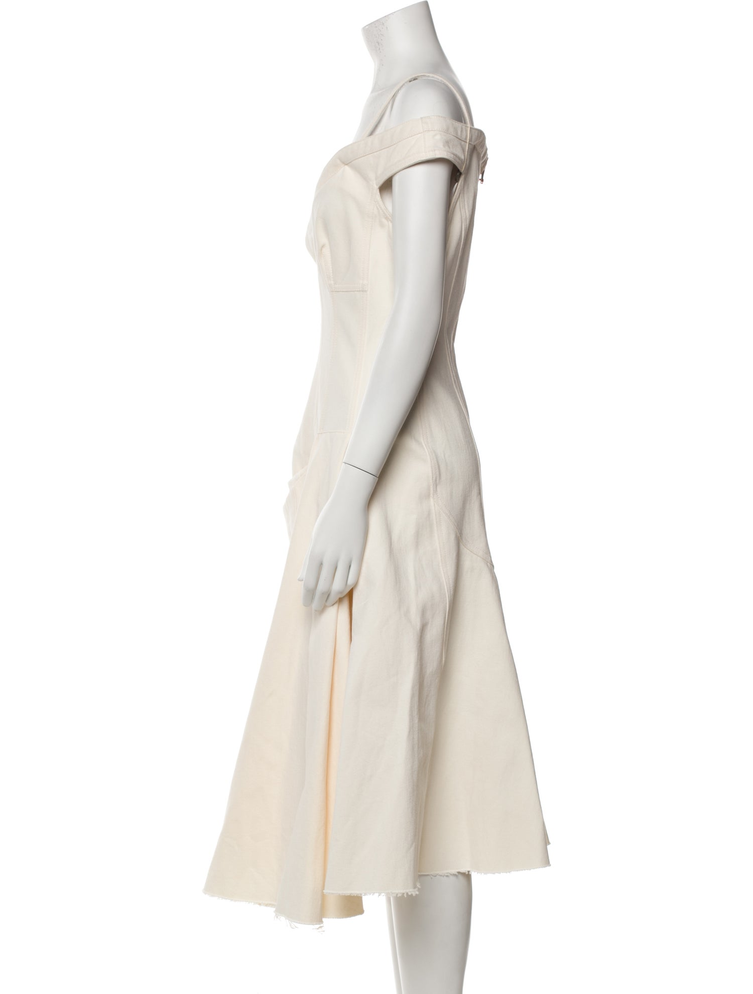 Alexander McQueen Plunge Neckline Knee-Length Dress