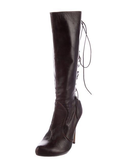 Alexander McQueen Leather Lace-Up Boots