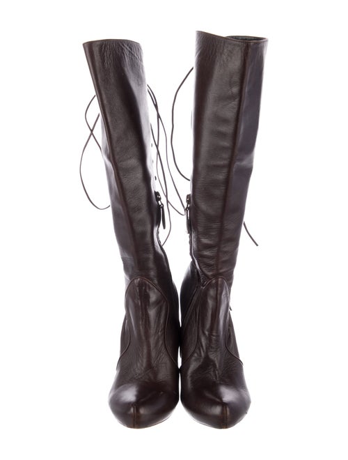 Alexander McQueen Leather Lace-Up Boots
