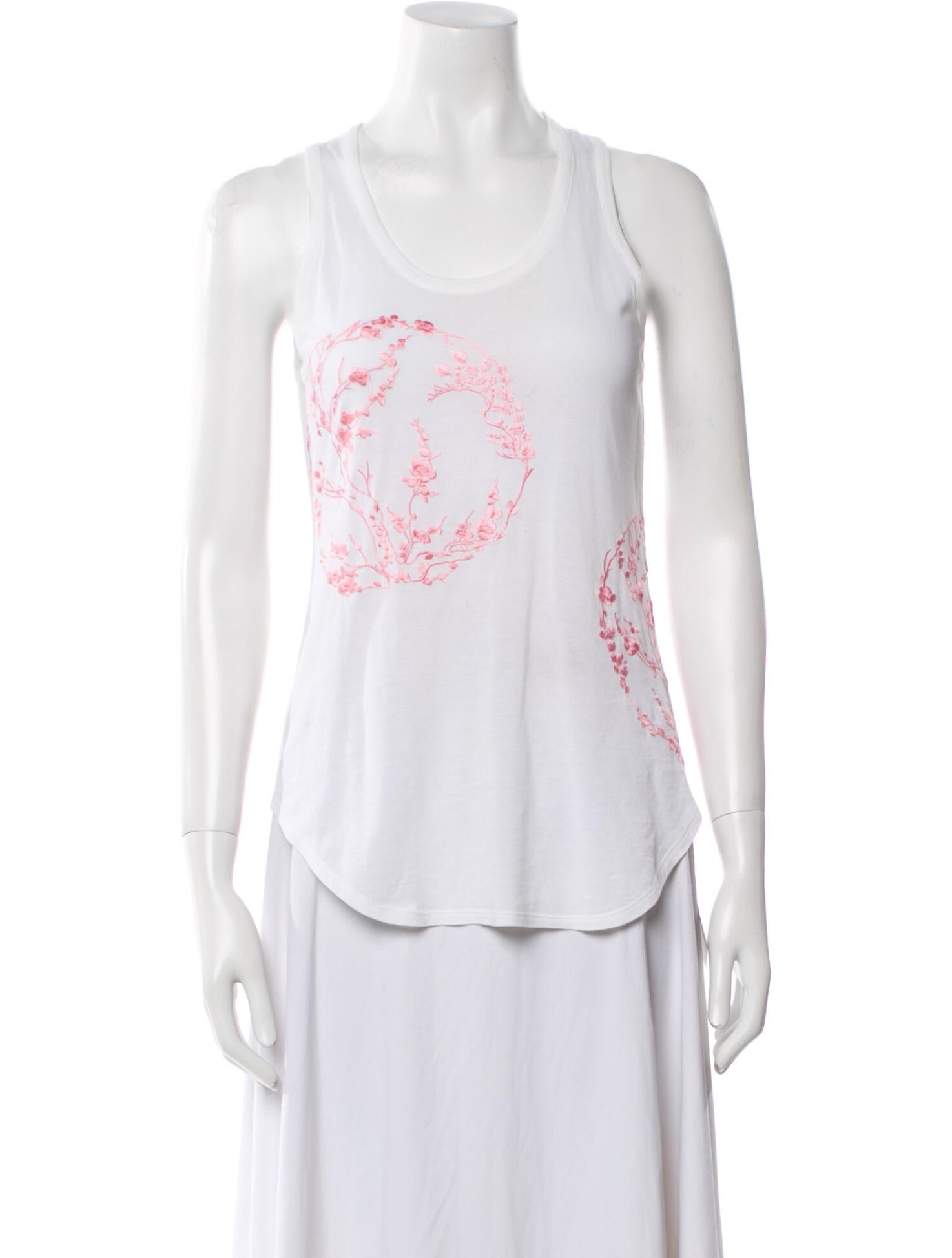 Alexander McQueen Graphic Print Scoop Neck Top