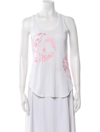 Alexander McQueen Graphic Print Scoop Neck Top