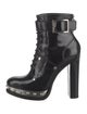 Alexander McQueen Leather Studded Accents Lace-Up Boots