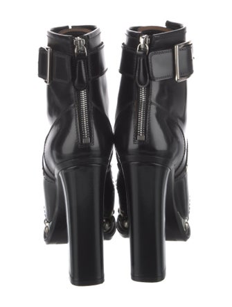 Alexander McQueen Leather Studded Accents Lace-Up Boots