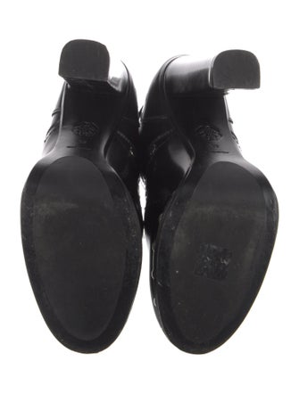 Alexander McQueen Leather Studded Accents Lace-Up Boots