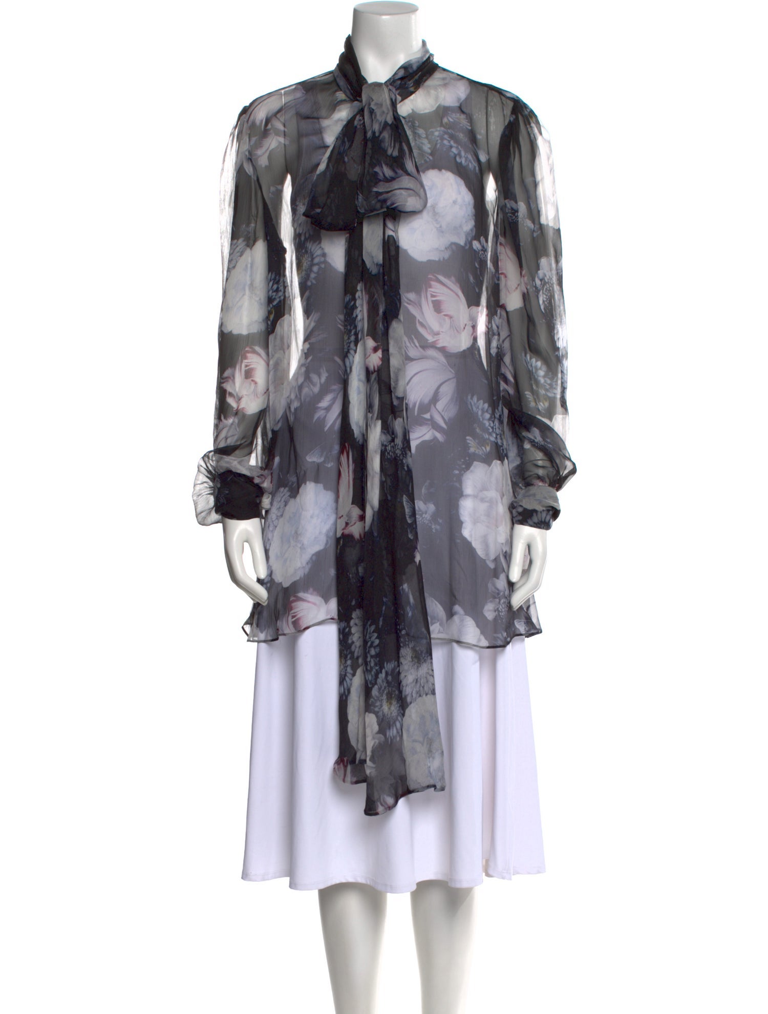 Alexander McQueen Silk Floral Print Blouse