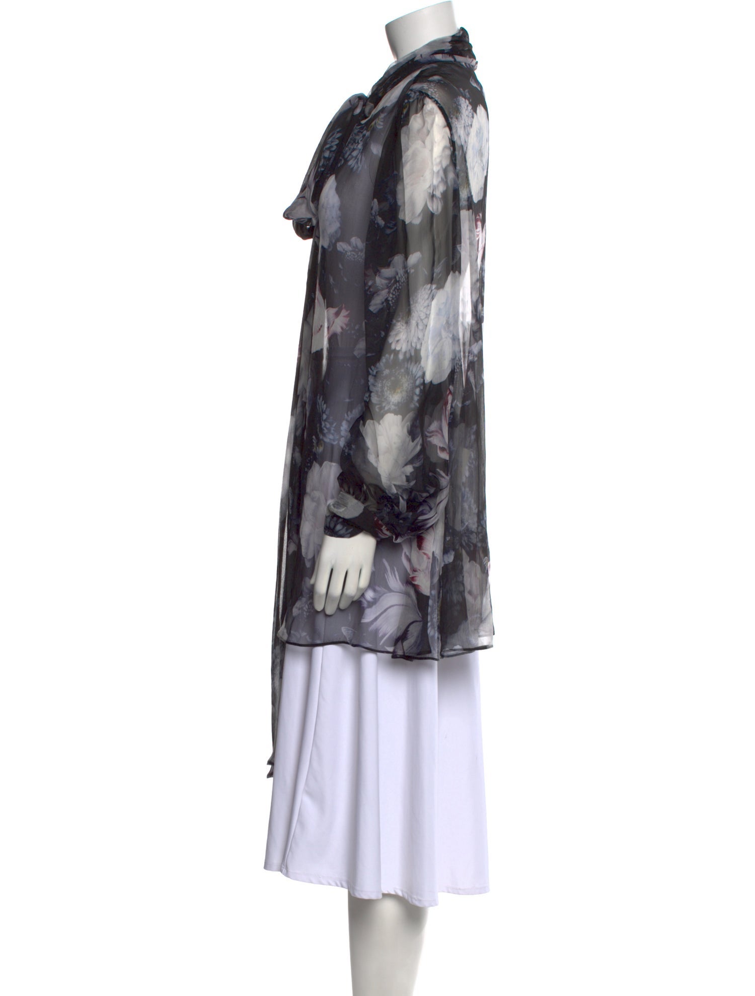 Alexander McQueen Silk Floral Print Blouse