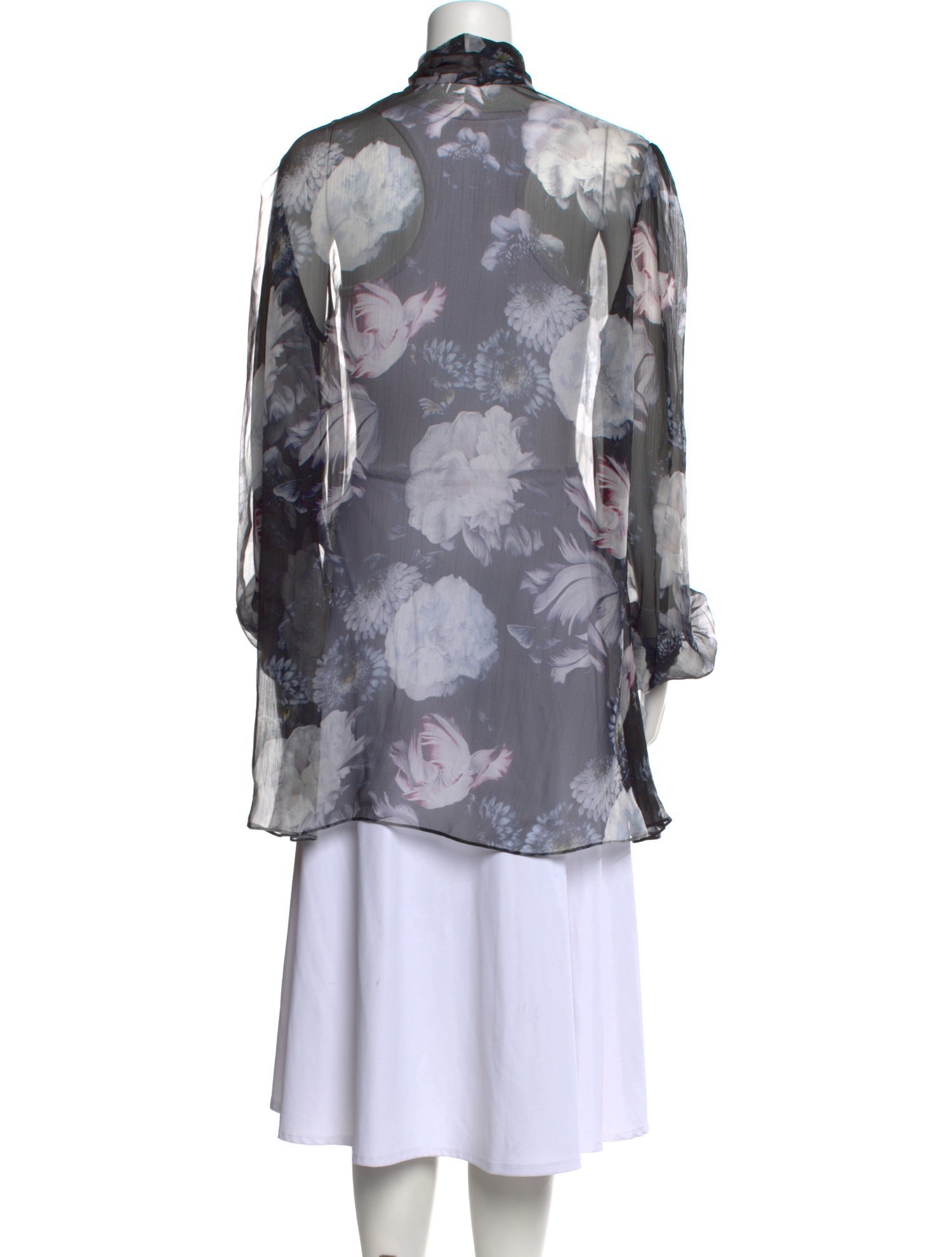 Alexander McQueen Silk Floral Print Blouse