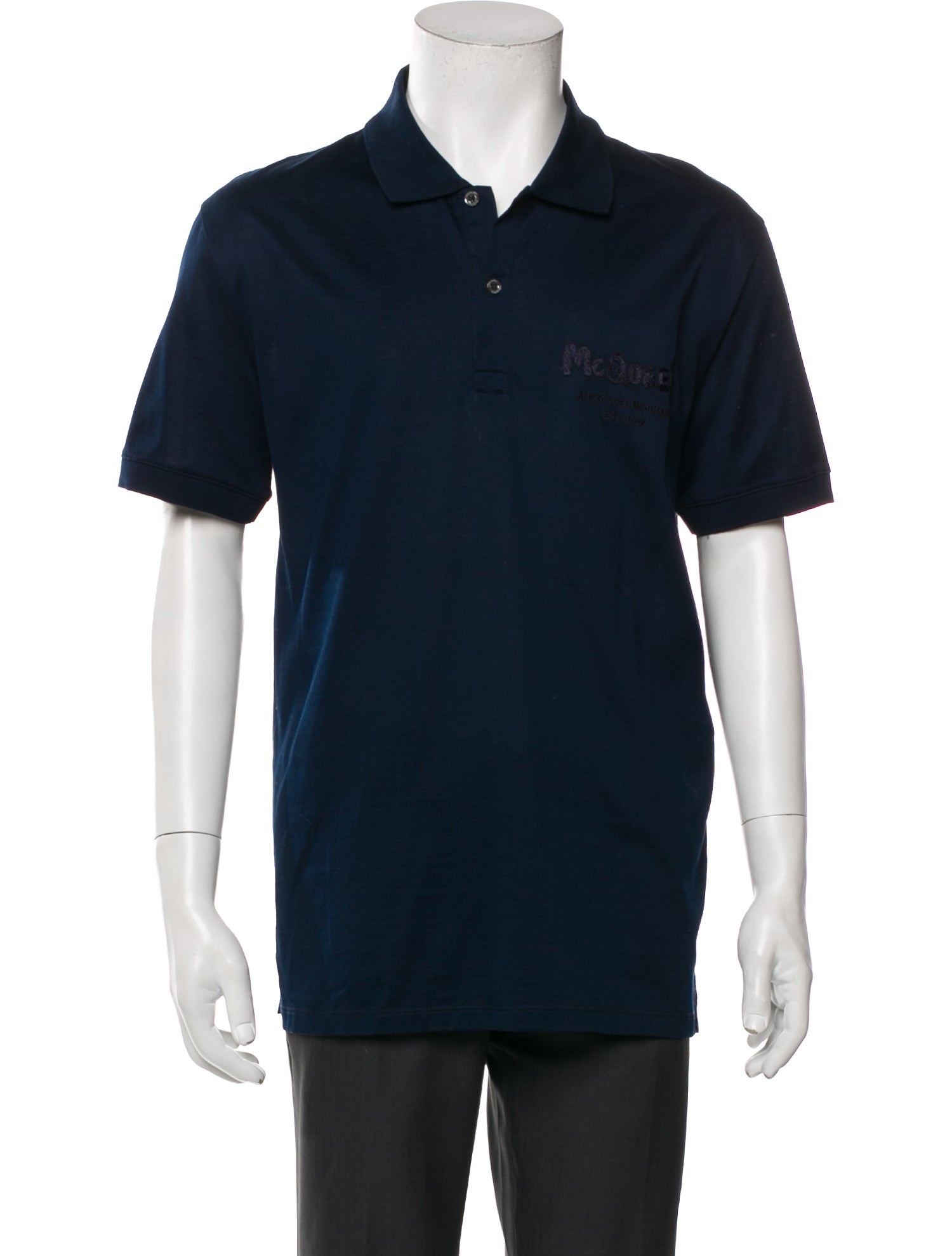 Alexander McQueen Collar Short Sleeve Polo Shirt