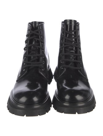 Alexander McQueen Leather Combat Boots