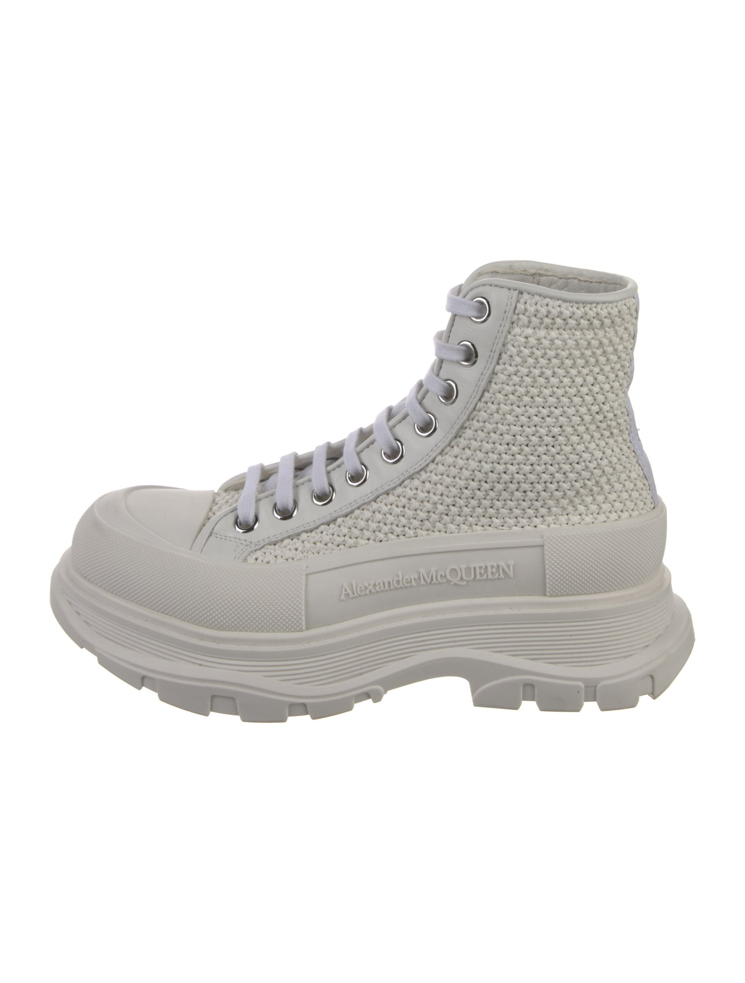 Alexander McQueen Raffia Leather Trim Embellishment Sneakers